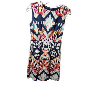 Geometric Pattern Sleeveless Dress 4P